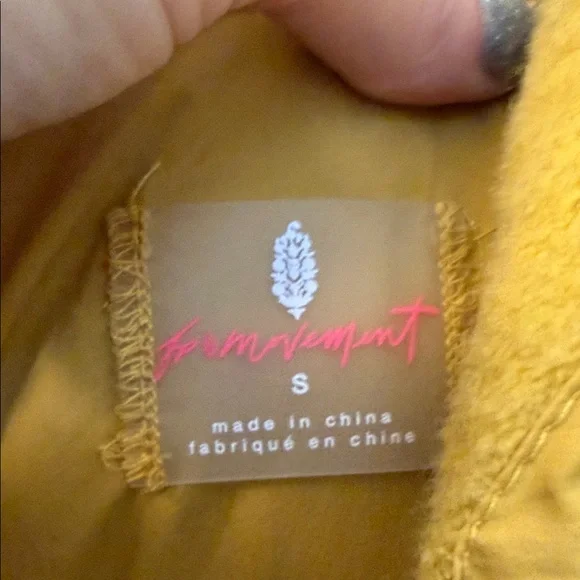 Free People Mustard Yellow Hooded Puffer Jacket - Picture 2 of 3